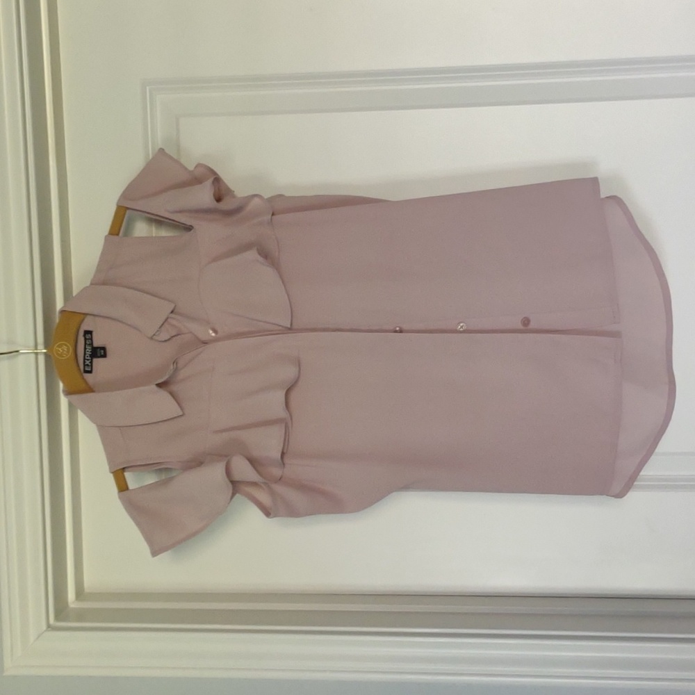 Express Cold Shoulder Button Front Top with Ruffles at Chest Area. Size XXS